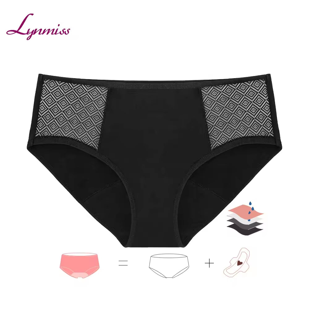 2021 Geometric Plaid Organic Period Panties plus Size Custom Bamboo Fabric Menstrual Period Underwear for Girls