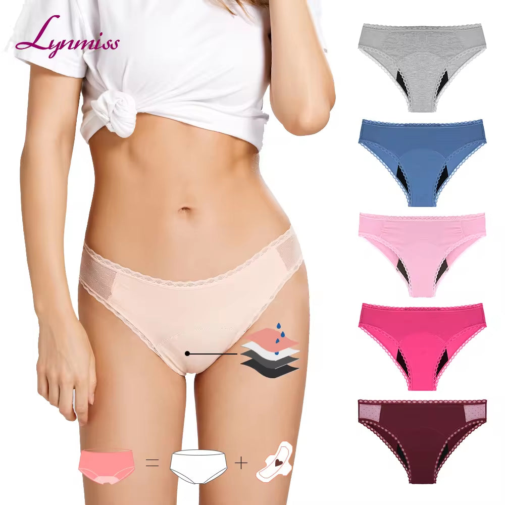 LYNMISS 2021 New Style Period Panties Colorful Leak Proof Menstrual Underwear plus Size Underwear for Women Culotte Menstruelle
